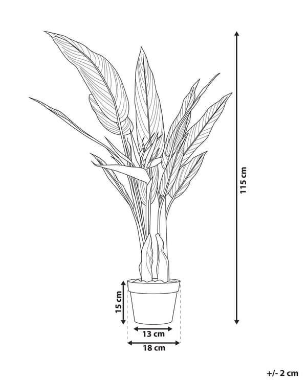 Paradisfugl Strelitzia Kunst Plante i Potte Grøn og sort syntetisk 115 cm Materiale Dekorativt indendørs tilbehør
