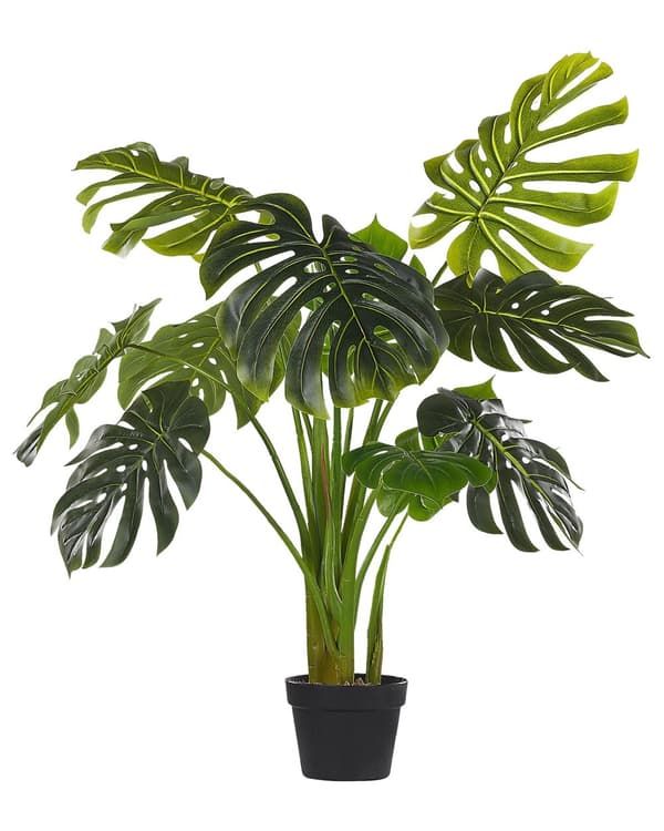 Kunstig Plante Grøn Sort Plastik Cement Mos 113 cm Falsk Plante Monstera Schweizisk Ost Urtepotte Dekorativt Indendørs Tilbehør Pynteting