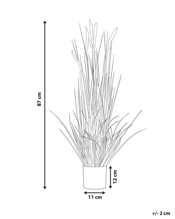 Kunstig Sivplante Grøn og Sort Syntetisk Plastik materiale 87 cm Græs Dekoration Indendørs Falsk Plante Design