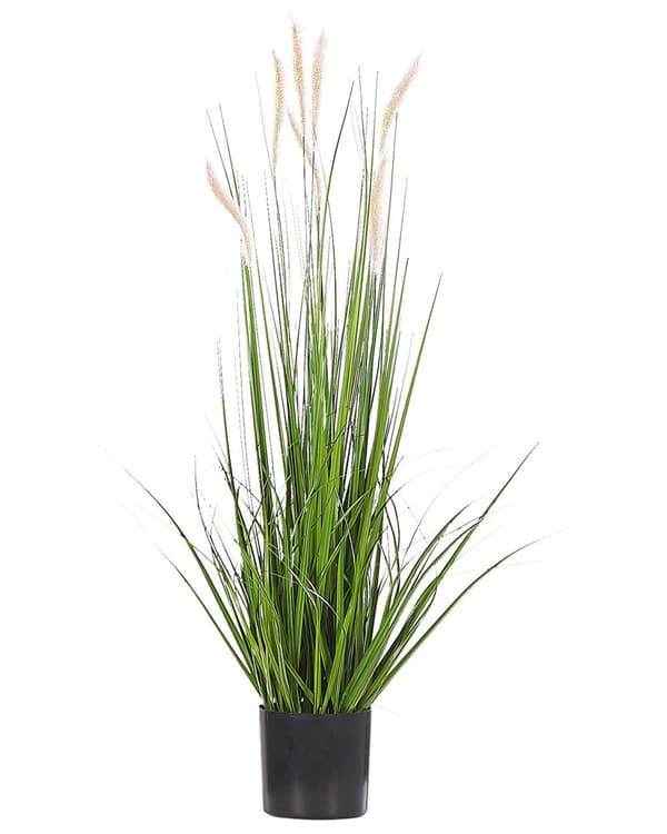 Kunstig Sivplante Grøn og Sort Syntetisk Plastik materiale 87 cm Græs Dekoration Indendørs Falsk Plante Design
