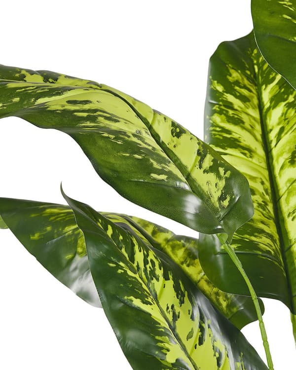 Konstgjord Dieffenbachia-växt i kruka Grön och svart Syntetmaterial 122 cm Dekorativ inomhusaccessoar