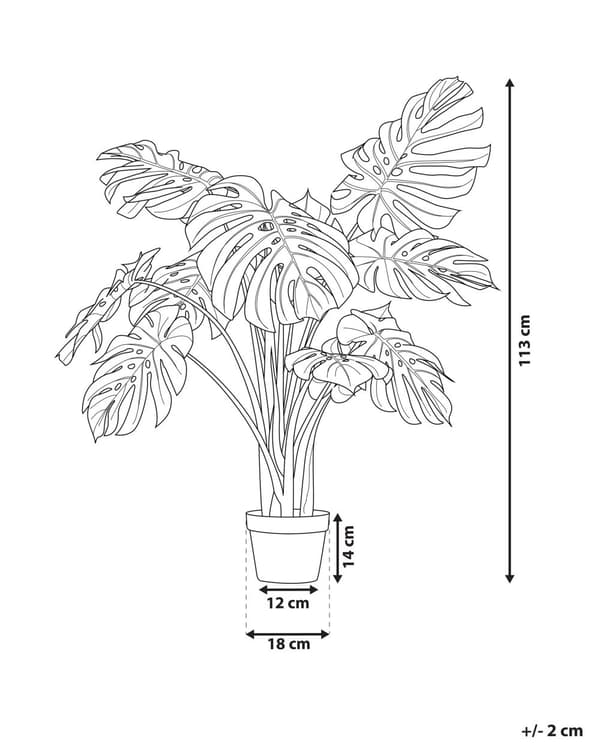 Konstgjord Monstera i krukväxt Grön och Svart Syntet 113 cm Material Dekorativt inomhustillbehör