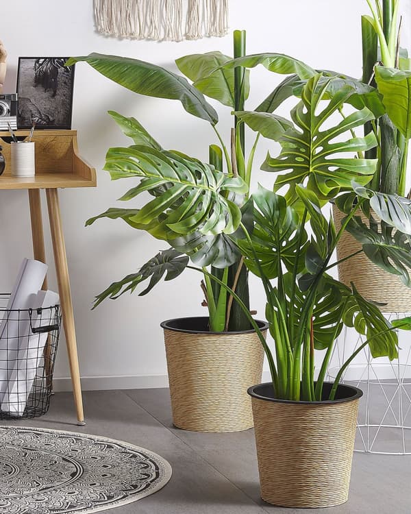 Konstgjord Monstera i krukväxt Grön och Svart Syntet 113 cm Material Dekorativt inomhustillbehör