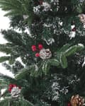 Miniatyrbillede 4 af 5: Kunstigt Juletræ Grøn PVC Metalfod 210 cm Dekorativ Snedækket Plastik Juletræ Indendørs med Fyrrekogler Traditionel Julepynt Tilbehør