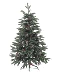 Miniatyrbillede 1 af 5: Kunstigt Juletræ Grøn PVC Metalfod 120 cm Dekorativ Snedækket Plastik Juletræ Indendørs med Fyrrekogler Traditionel Julepynt Tilbehør