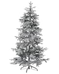 Miniatyrbillede 1 af 5: Kunstigt juletræ Hvid Syntetisk 210 cm Sne Frostet Flokkede Hængslede Grene Ferie