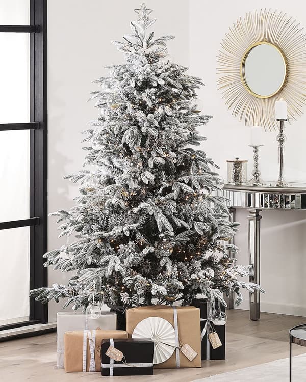 Kunstigt juletræ Hvid PVC Metal Base 180 cm Skandinavisk Stil