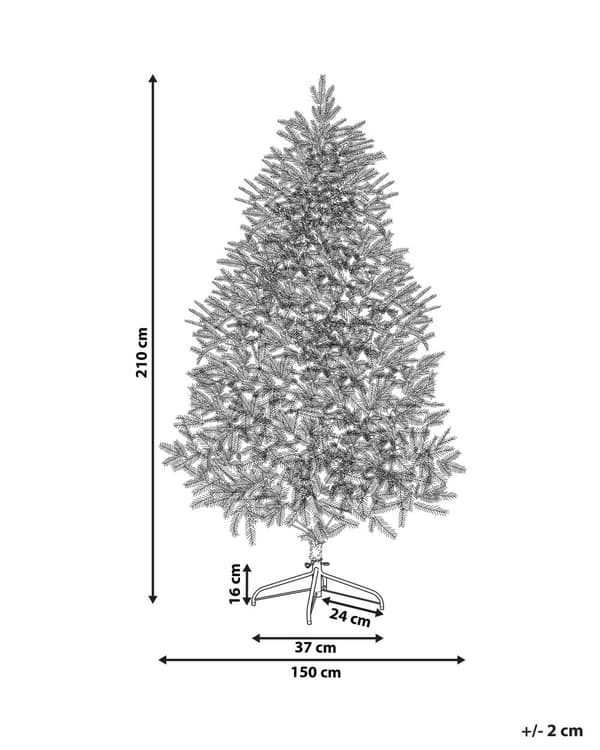 Kunstigt juletræ Hvid PVC Metal Base 210 cm Skandinavisk Stil