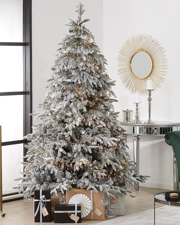 Kunstigt juletræ Hvid PVC Metal Base 210 cm Skandinavisk Stil