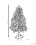Miniatyrbillede 3 af 6: Kunstigt Juletræ Grønt PVC Syntetisk Metal 180 cm Forbelyst Sne Frostet Flokkede Grene LED Lys