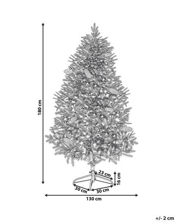 Kunstigt Juletræ Grønt PVC Syntetisk Metal 180 cm Forbelyst Sne Frostet Flokkede Grene LED Lys