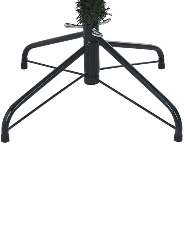 Kunstigt Juletræ Grønt PVC Syntetisk Metal 180 cm Forbelyst Sne Frostet Flokkede Grene LED Lys