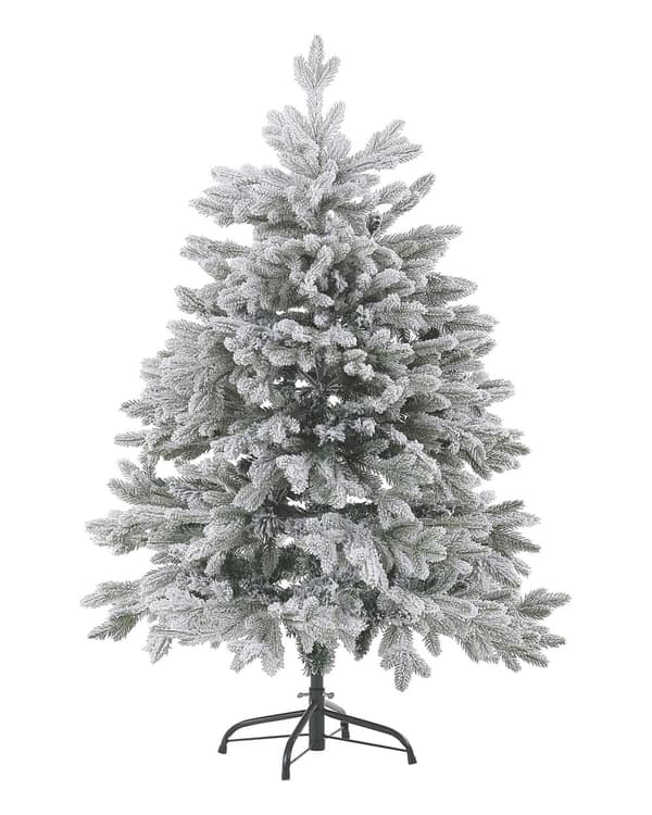Joulukuusi valkoinen 120 cm PVC tekolumi metalli jalka skandinaavinen tyyli