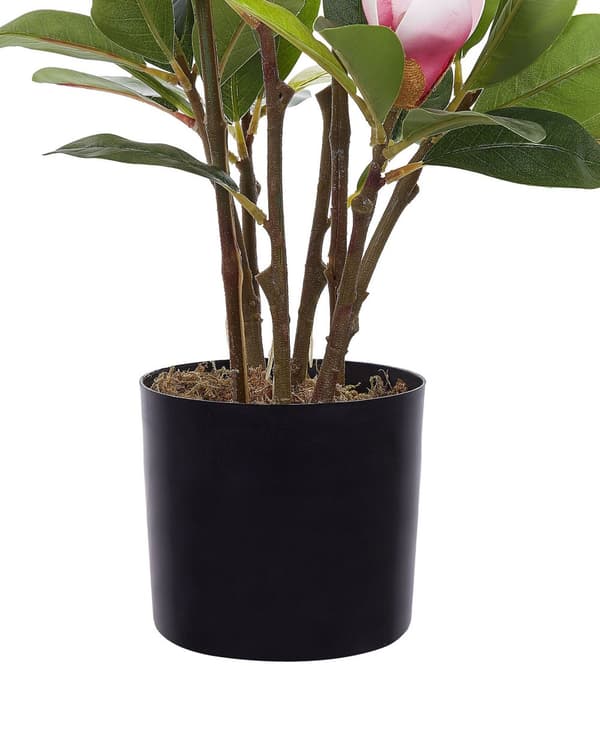 Kunstig Magnolia i Grøn og Lyserød Syntetisk Materiale 70 cm Dekorativt Indendørs Tilbehør