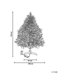 Miniatyrbillede 3 af 5: Kunstigt Juletræ Hvid og Grøn Syntetisk Materiale Metal Sort 180 cm Sne Frostet Flokkede Hængslede Grene