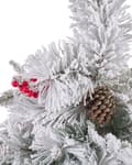 Miniatyrbillede 4 af 5: Kunstigt Juletræ Hvid og Grøn Syntetisk Materiale Metal Sort 180 cm Sne Frostet Flokkede Hængslede Grene