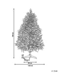 Miniatyrbillede 3 af 5: Kunstigt Juletræ Hvid og Grøn Syntetisk Materiale Metal Sort 180 cm Sne Frostet Flokkede Hængslede Grene
