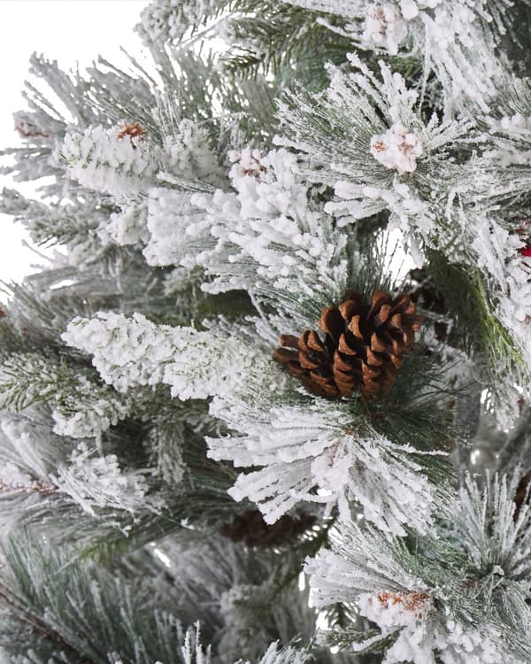 Kunstigt Juletræ Hvid og Grøn Syntetisk Materiale Metal Sort 180 cm Sne Frostet Flokkede Hængslede Grene