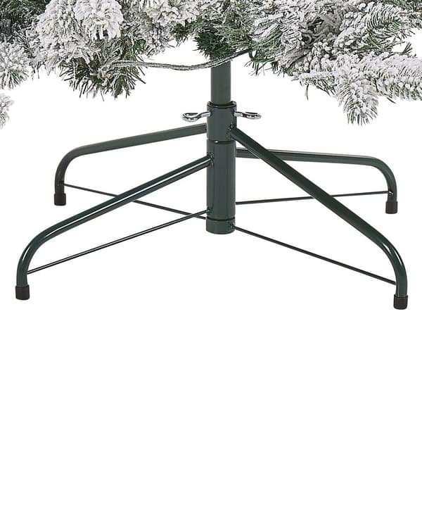 Joulukuusi muovinen LED-valaistu lumiefektillä 180 cm perinteinen tyyli