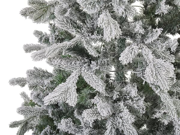 Kunstigt juletræ Hvid og grøn Syntetisk materiale med stål 210 cm kablet Grene vinter ferie sæsonbestemt dekoration