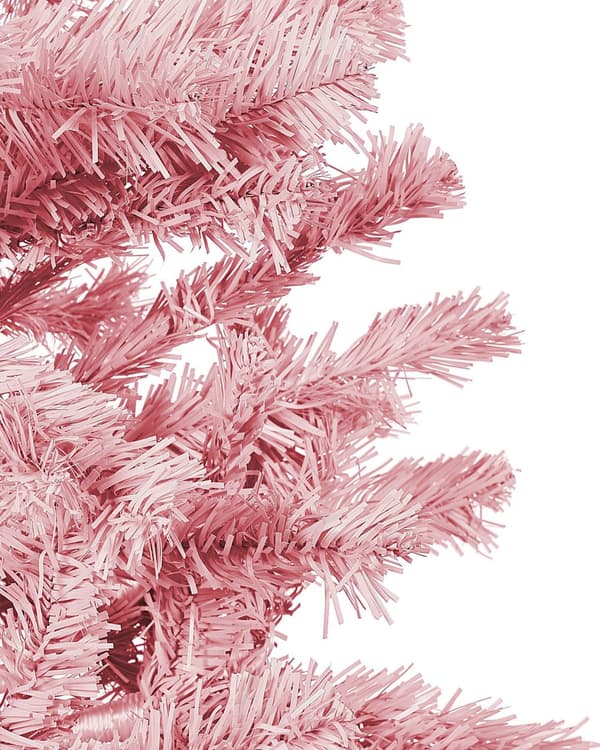 Kunstigt Juletræ Lyserød Plastik og Metal 120 cm Dekorativ Lille Plastikjuletræ til Stuen Entré Tilbehør Grantræ Julepynt Juledekoration Ideer