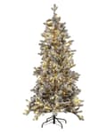 Miniatyrbillede 1 af 7: Kunstigt juletræ Hvid og grøn Syntetisk materiale med stål 180 cm kablet Grene vinter ferie sæsonbestemt dekoration