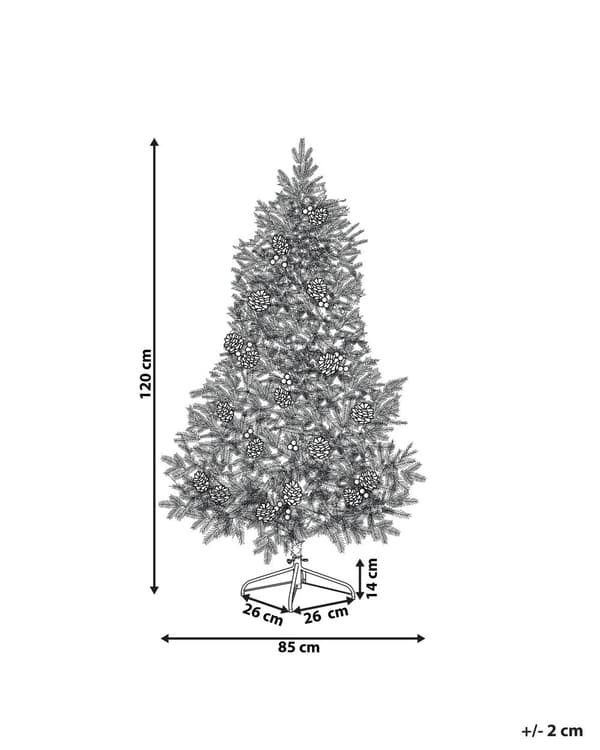 Kunstigt Juletræ Grønt Syntetisk PVC Sort Metal 120 cm Grene Dækket af Kunstigt Sne Ferie Sæsonbestemt