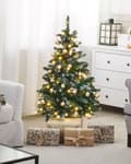 Miniatyrbillede 2 af 7: Kunstigt Juletræ Grønt Syntetisk PVC Sort Metal 120 cm Grene Dækket af Kunstigt Sne Ferie Sæsonbestemt
