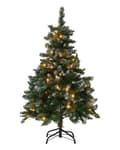 Miniatyrbillede 1 af 7: Kunstigt Juletræ Grønt Syntetisk PVC Sort Metal 120 cm Grene Dækket af Kunstigt Sne Ferie Sæsonbestemt