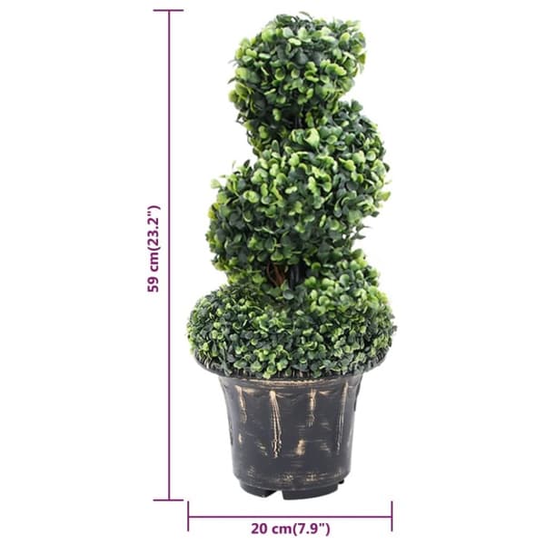 vidaXL Kunstig buksbomplante med potte 59 cm grønn