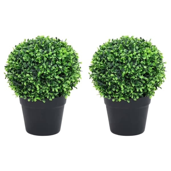 vidaXL Keinotekoinen puksipuukasvi ruukussa 2 kpl vihreä pallo 37 cm