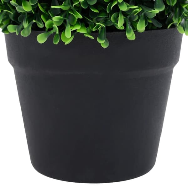 vidaXL Konstväxt buxbom 2 st bollformad med kruka 37 cm grön