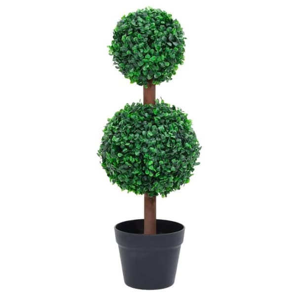 vidaXL Konstväxt buxbom bollformad med kruka 60 cm grön
