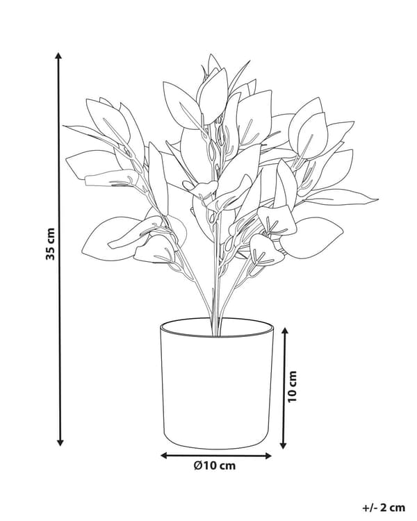 Konstgjord Krukväxt Grön och Röd Syntetiskt Material Svart Kruka 35 cm Tradescantia Dekorativ Inomhustillbehör