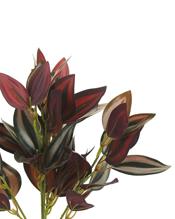 Konstgjord Krukväxt Grön och Röd Syntetiskt Material Svart Kruka 35 cm Tradescantia Dekorativ Inomhustillbehör
