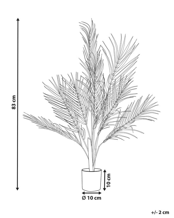 Konstgjord Krukväxt Grön och Svart Syntetiskt Material 83 cm Konst Areca Palm Dekorativ Inomhus Accessoar