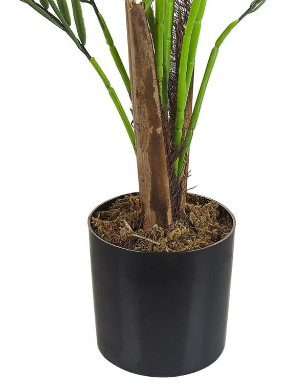 Konstgjord Krukväxt Grön och Svart Syntetiskt Material 83 cm Konst Areca Palm Dekorativ Inomhus Accessoar