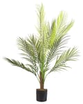 Miniatyrbild 1 av 5: Konstgjord Krukväxt Grön och Svart Syntetiskt Material 83 cm Konst Areca Palm Dekorativ Inomhus Accessoar