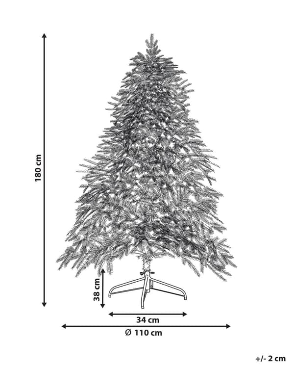 Joulukuusi valkoinen muovi 180 cm lumiset oksat LED-valoilla joulukoriste