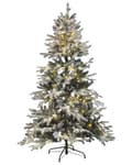 Pikkukuva 1 / 7: Joulukuusi valkoinen muovi 180 cm lumiset oksat LED-valoilla joulukoriste