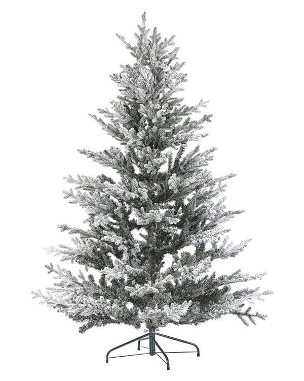 Joulukuusi valkoinen synteettinen materiaali 180 cm lumikuurapeitteellä