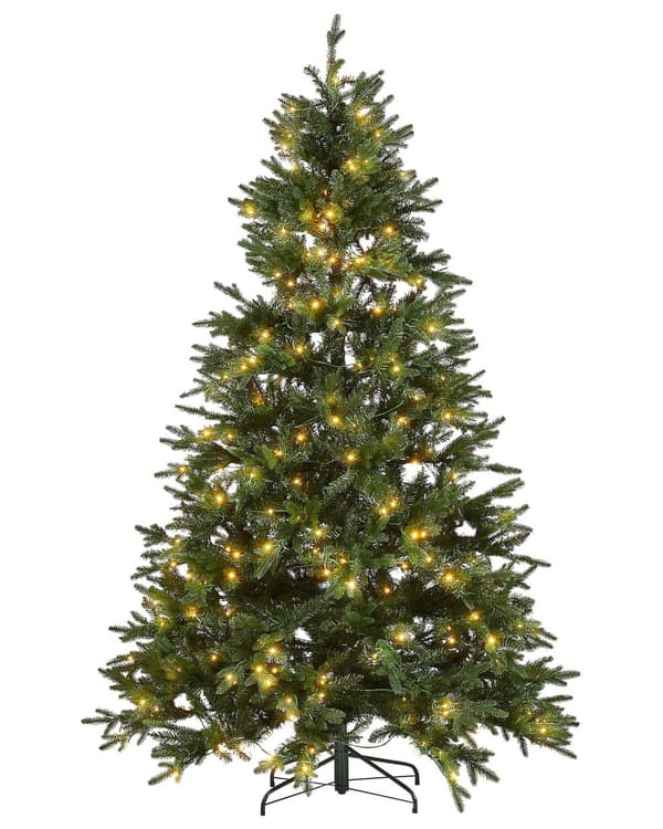 Kunstigt juletræ Grøn Syntetisk 210 cm Hængslede Grene LED Lys
