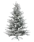 Miniatyrbillede 1 af 5: Kunstig juletræ Hvid Grøn Plastik 180 cm Snebestøvet Naturtro Juletræ Stue Julepynt Julesæson Inspiration Dekoration Indretning