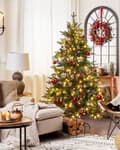 Miniatyrbillede 2 af 7: Kunstigt juletræ Grøn Syntetisk 180 cm Hængslede Grene LED Lys