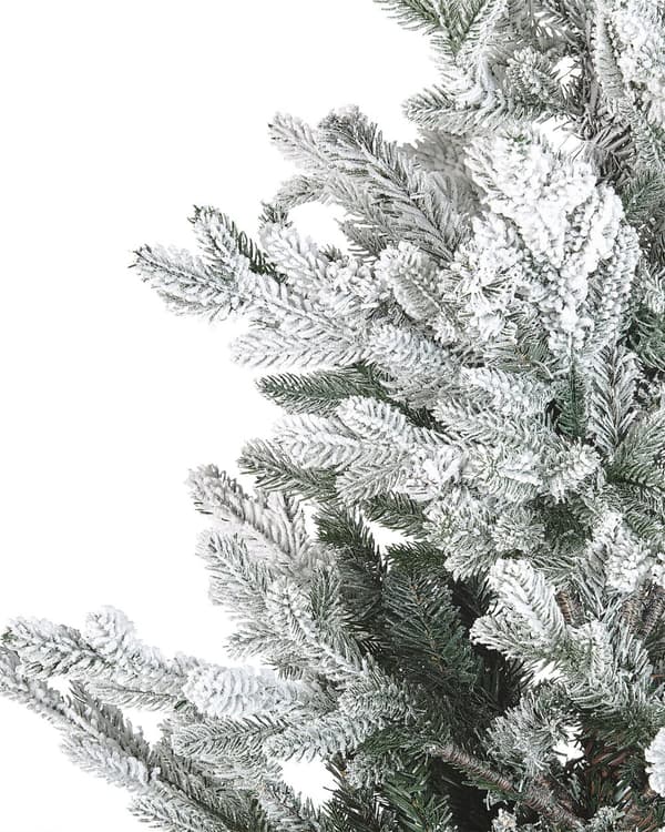 Kunstig juletræ Hvid Grøn Plastik 210 cm Snebestøvet Naturtro Juletræ Stue Julepynt Julesæson Inspiration Dekoration Indretning