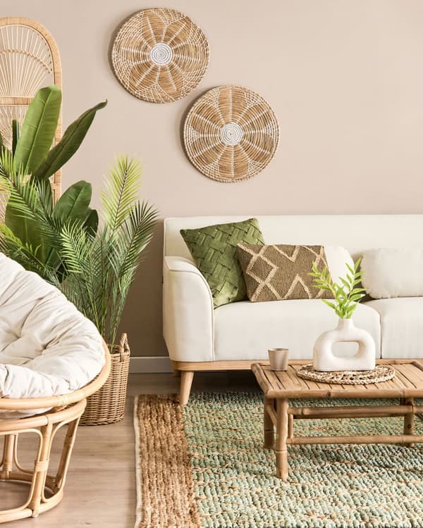 Kunstig plante Grønn Svart Syntetisk materiale 124 cm Areca Palme Dekorativ Tilbehør Innendørs
