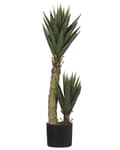 Miniatyrbilde 1 av 5: Kunstig Aloe Vera Potte Grønt og Svart Syntetisk 90 cm Materiale Dekorativt Innendørs Tilbehør