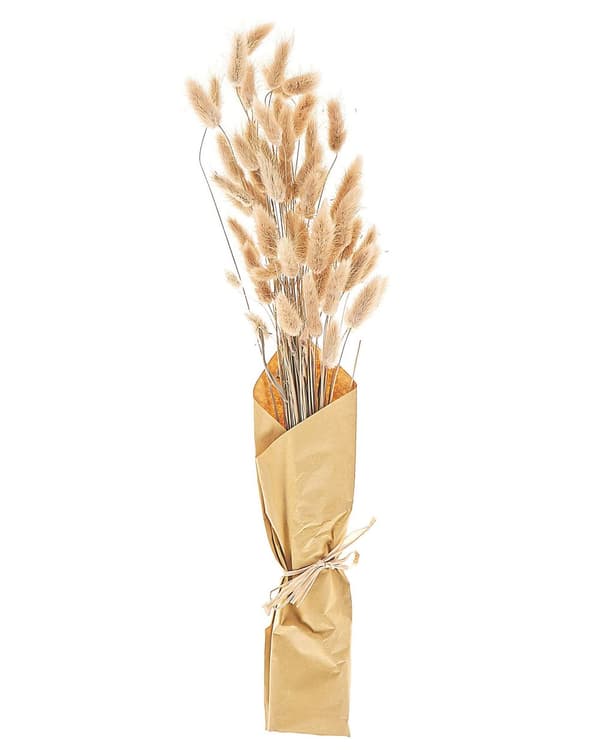 Torkad Blombukett Naturlig 58 cm Insvept i Brunt Papper Naturlig Bordsdekoration Hemtillbehör Vardagsrum Matsal