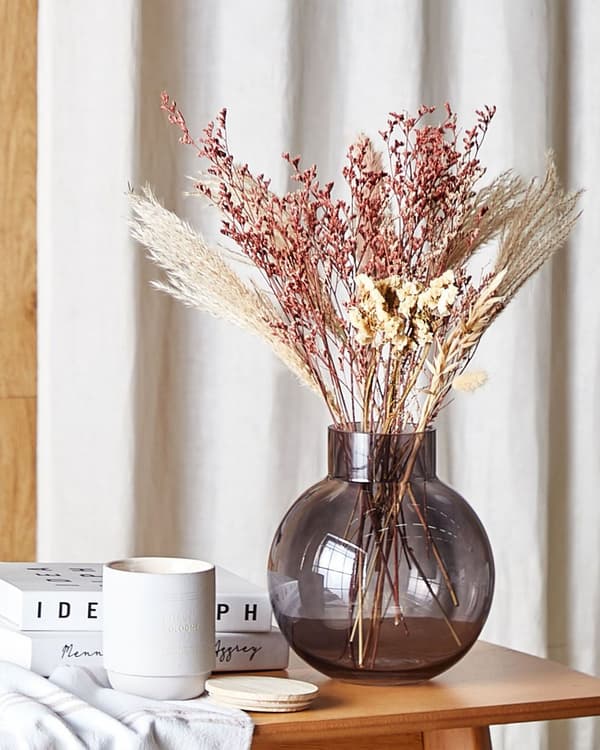 Evighedsbuket Lyserød Brun Naturlig 50 x 15 cm Flot Boho Tørrede Blomster Buket til Gulvvase Bordpynt Stue Indretning Soveværelse Tilbehør