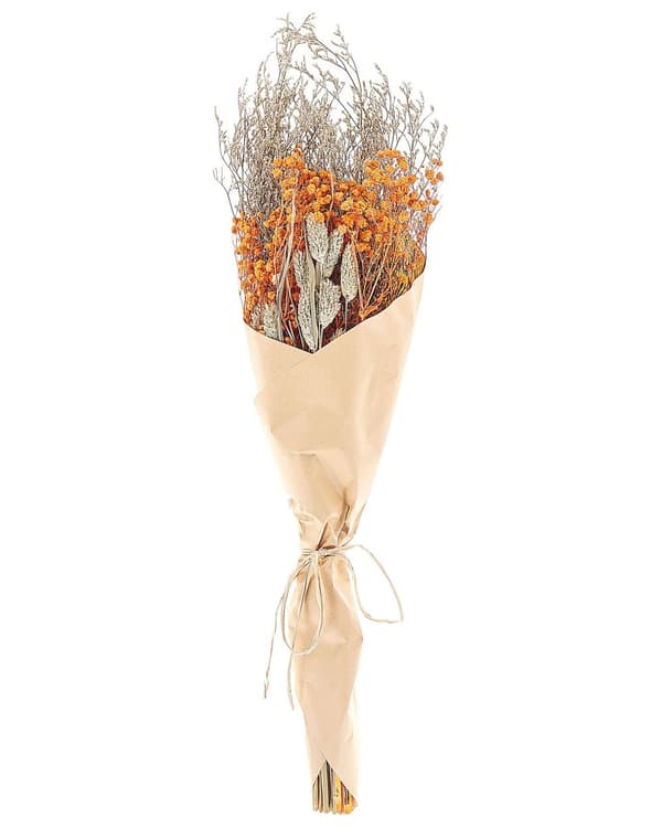 Evighedsbuket Orange Gul 65 cm Flot Boho Tørrede Blomster Buket til Gulvvase Bordpynt Stue Indretning Soveværelse Tilbehør
